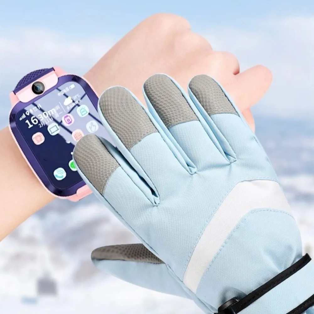 

New Waterproof Winter Gloves Non-Slip Grip Thicken Snowboarding Gloves Windproof Breathable Warm Mittens for Boys Girls