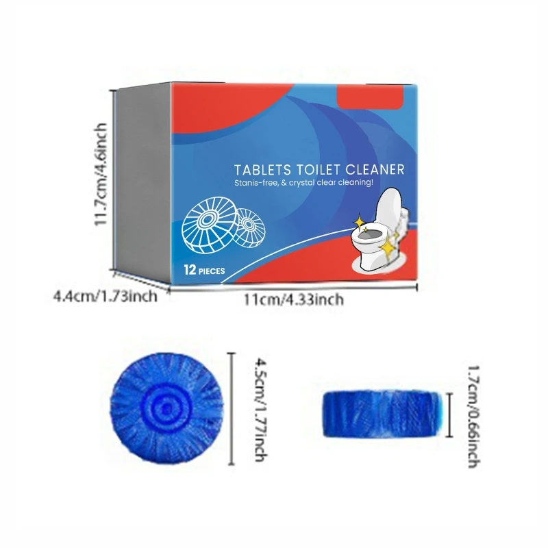 12PCS Toilet Cleaner Cleaning Tablets for Clean Bathroom M68E