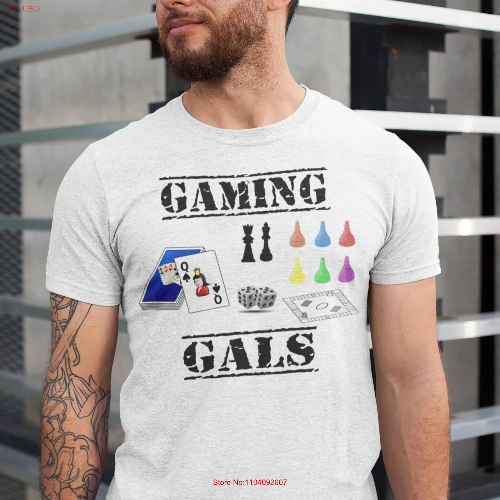 Gaming Gals Board Counters Cards Dice T Shirt long or short sleeves