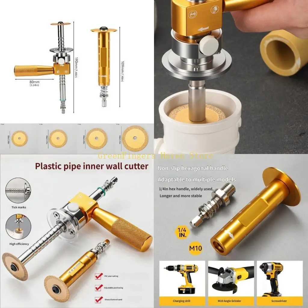 

F68D PVC Pipe Internal Cutter Drill Powered Tool with Adjustable Depth for Plastic