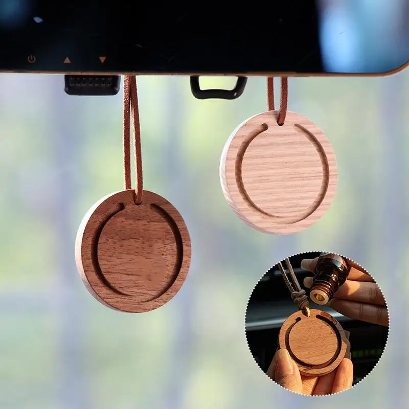Minimalist Wooden Car Essential Oil Diffuser Portable Hanging Fragrance Ornament for Car Interior Bedroom Purse Home Decor Gift