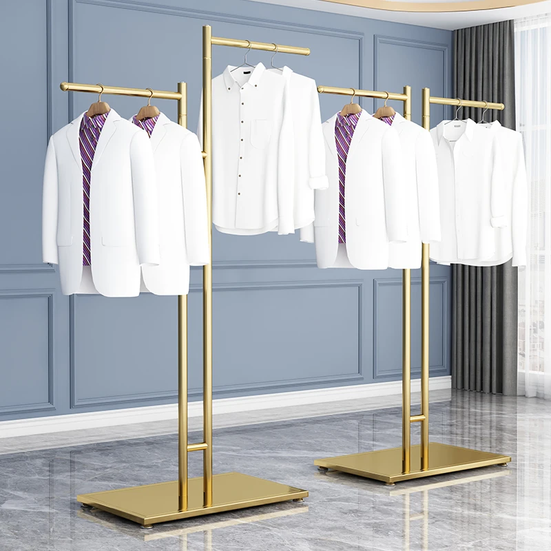 customized.Custom Stainless Steel Cloth Display Stands Women Clothes Display Racks Metal Retail Boutique Clothing Rack