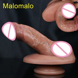 New Soft Realistic Small Dildo Silicone Erotic Big Penis Masturbators Double Cock Women Anal Sex Toy Powerful Suction Cup Dick