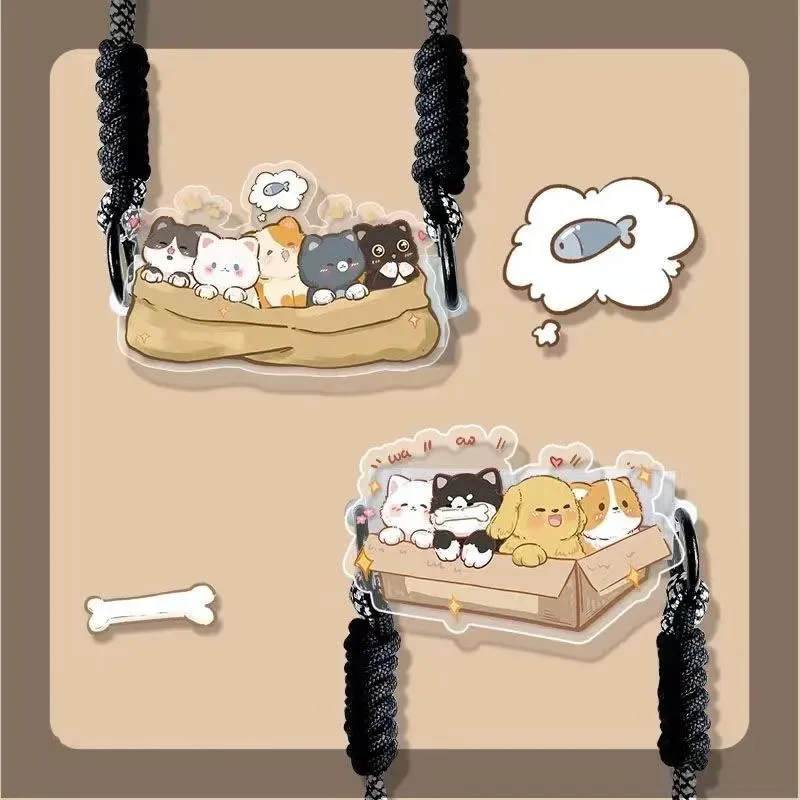Fashion Cute Mobile Phone Lanyard with Back Clip Mobile Phone Case Back Clip Lanyard Adjustable Mobile Phone Back Clip Long Rope