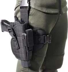 Airsoft Drop Leg Coxa Coldre com Magazine Pouch, Tactical Pistol Gun Holster, Ajustável direito Ha Molle