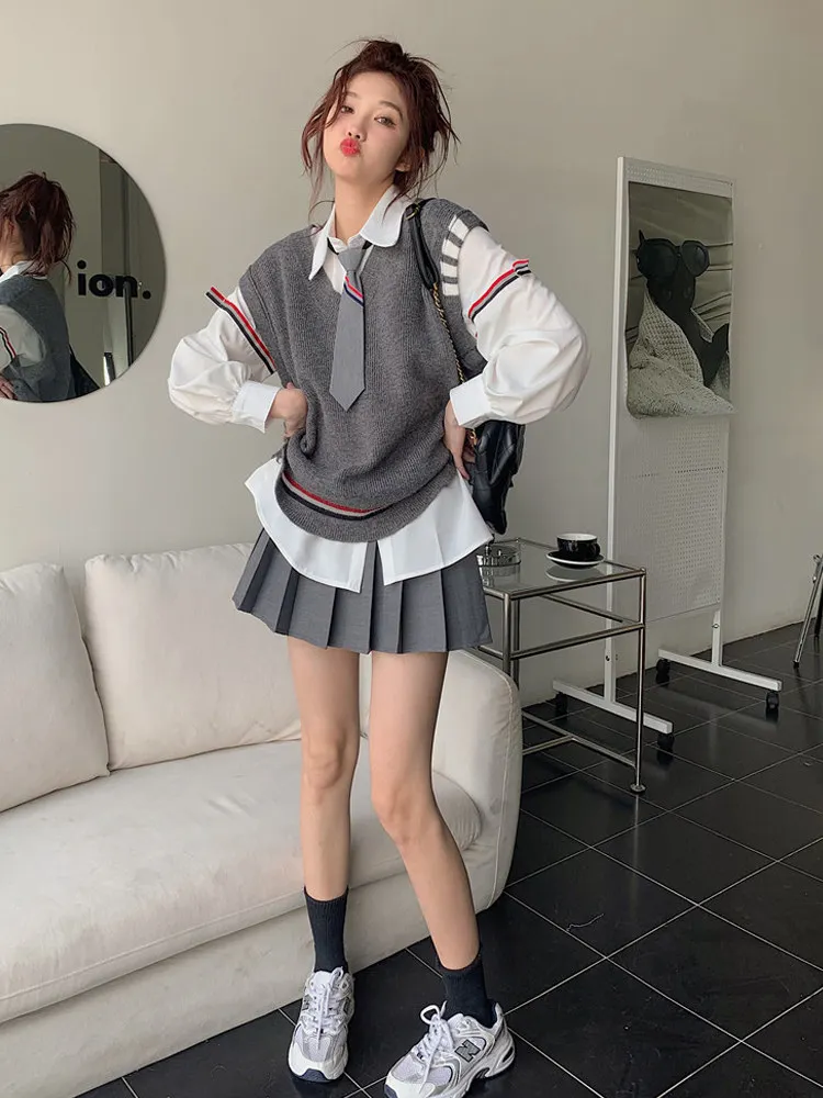 

Юбка А-силуэта женская с высокой талией, плиссированная, для повседневной носки, износостойкая, с бахромой, повседневная, модная, осень-зима