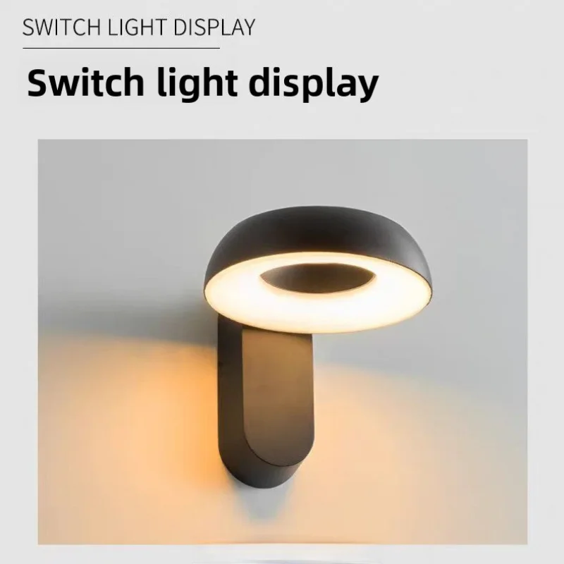 ShinyYing IP65 Outdoor Wall Lamp, 12W Rotatable LED Sconce, Aluminum Waterproof Light for Courtyard Balcony Porch