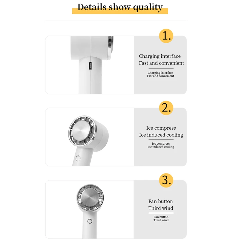 مروحة محمولة صغيرة محمولة تبريد وتبريد حقيبة ظهر معلقة مروحة صغيرة للمنزل والمكتب بطارية قابلة للشحن 3 سرعات