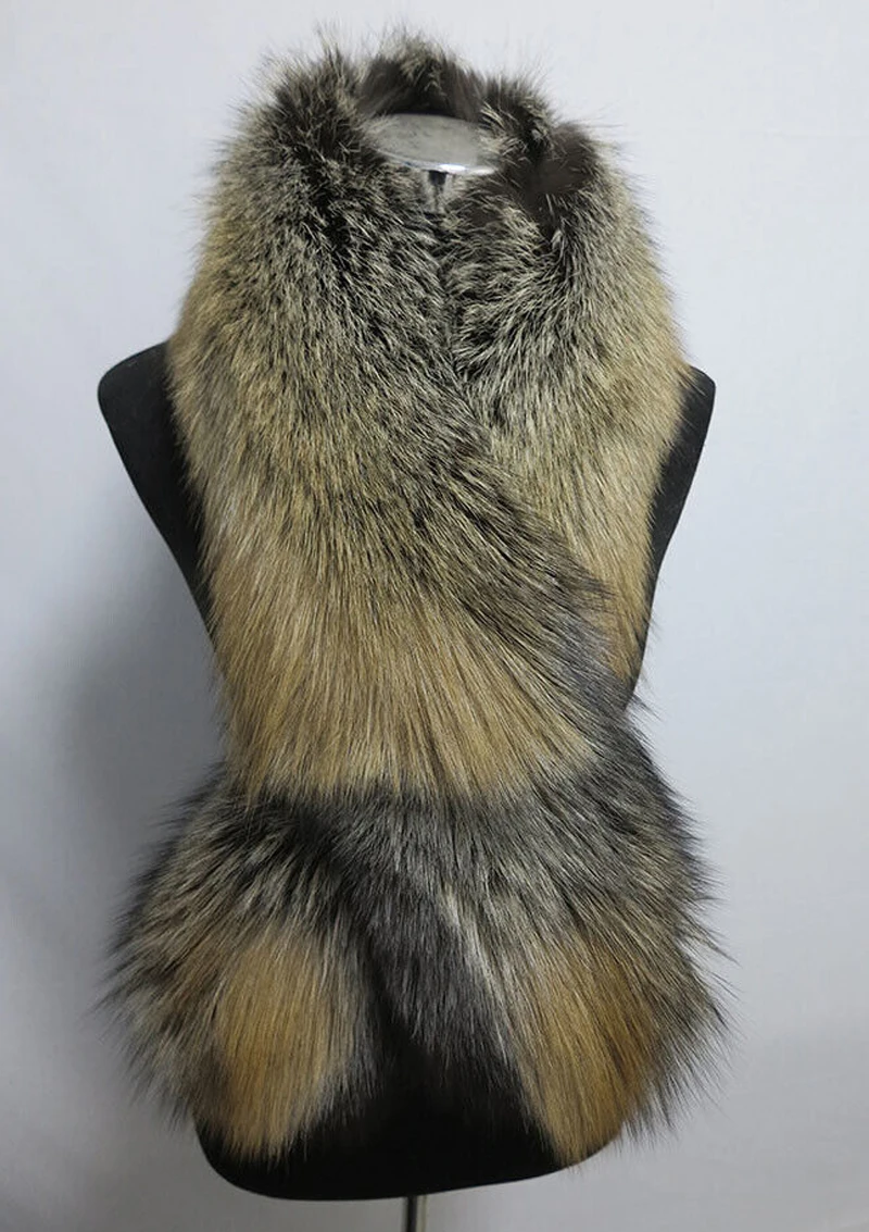 Winter 100% Natural Real Fox Fur Scarf Women Neck Warmer Collar Fashion Coat Decorate Whole Fox Big Scarves Genuine Luxury Shawl