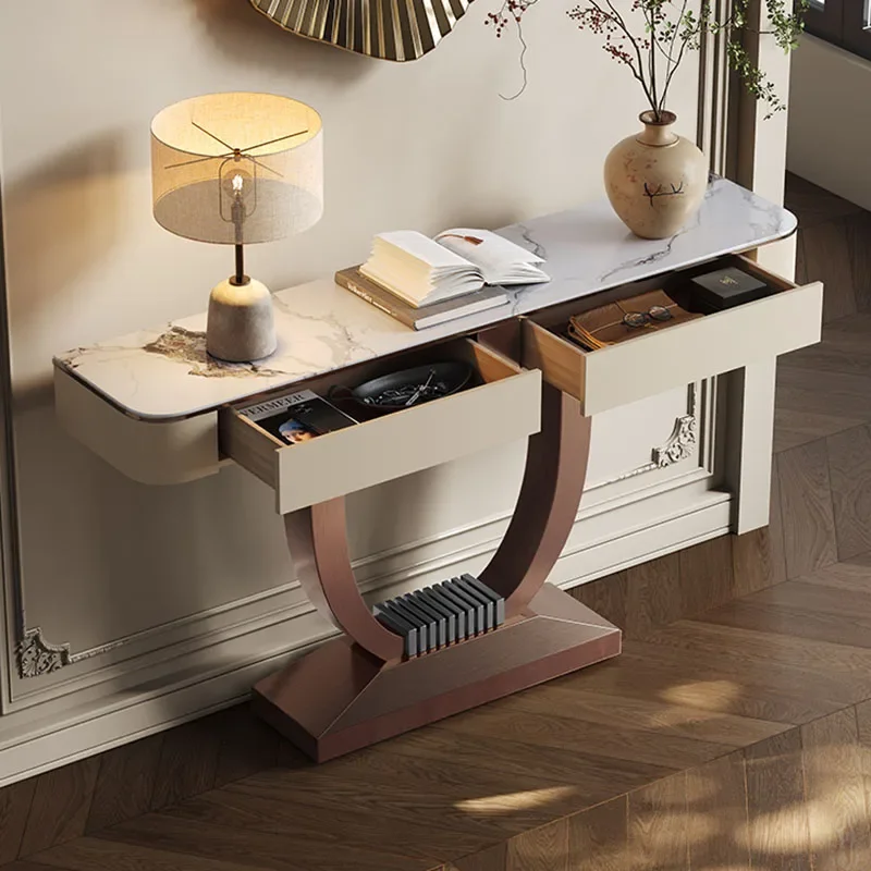 Décor Unique Table Console élégant luxe tiroir Design Table d'angle moderne Simple Console Ingresso meubles salon