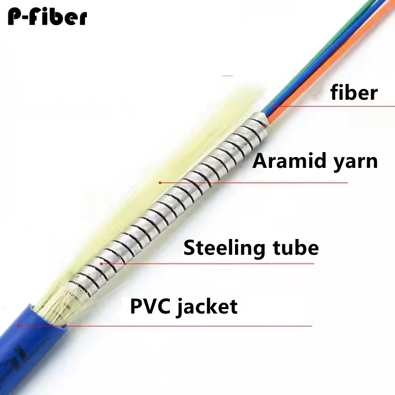 armored patchcord 100m 4/6/8 cores with PCD235 reel LC SC FC APC SM PVC DVI waterproof connector singlemode fiber optic jumper