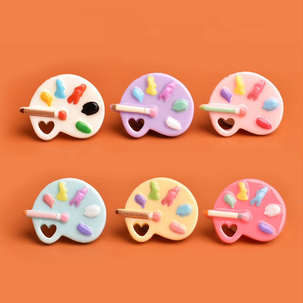 10Pcs Mini Color Palette DIY Resin Accessories For Miniature Dollhouse Scene Desktop Ornaments Refrigerator Magnets Keychain Acc view 2