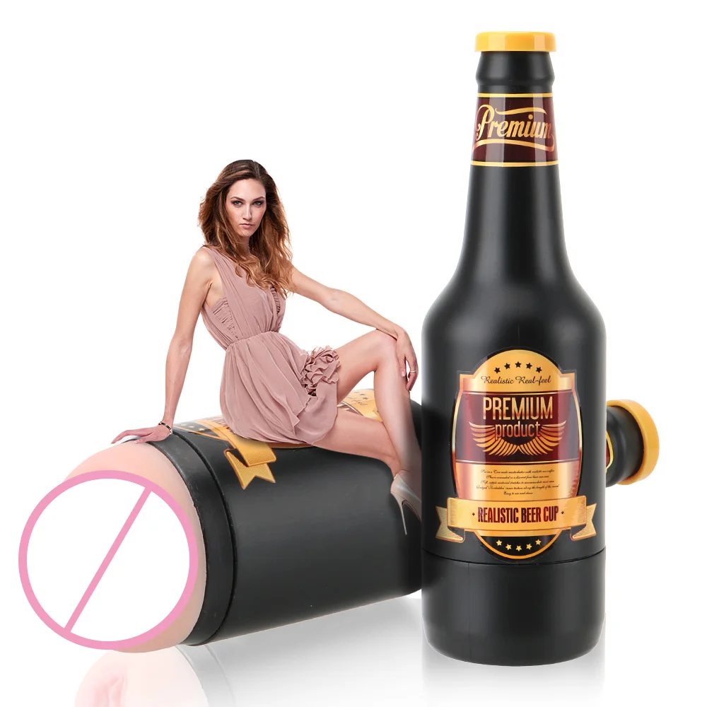 Sexy Beer Bottle Male Masturbator Vaginal Real Pussy for Men 18+ Glans Sucking Penis Exerciser Sex Toy Adult Erotic Product Shop