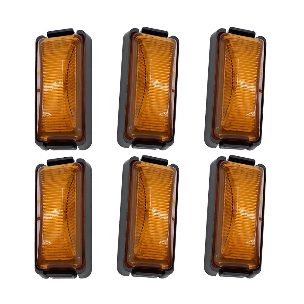 NEW 6Pcs 10V-30V 6-LED Car SUV Van Lorry RV Bus Boat Trailer Truck Amber Side Marker Light Clearance Lamp