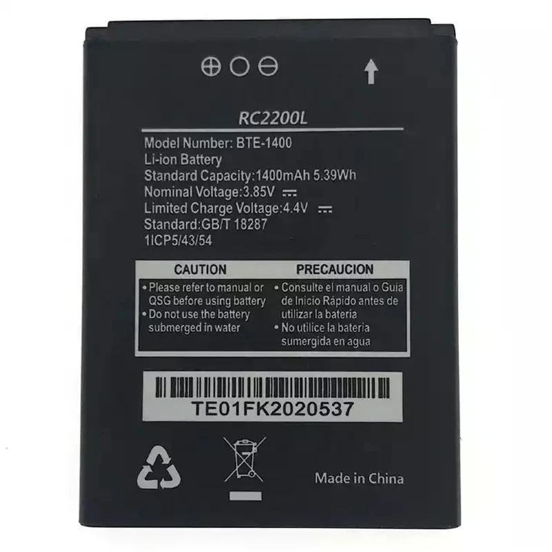 

Liion Battery BTE-1400 for Orbic RC2200L Orbic-RC2200L Mobile Phone 1400mAh