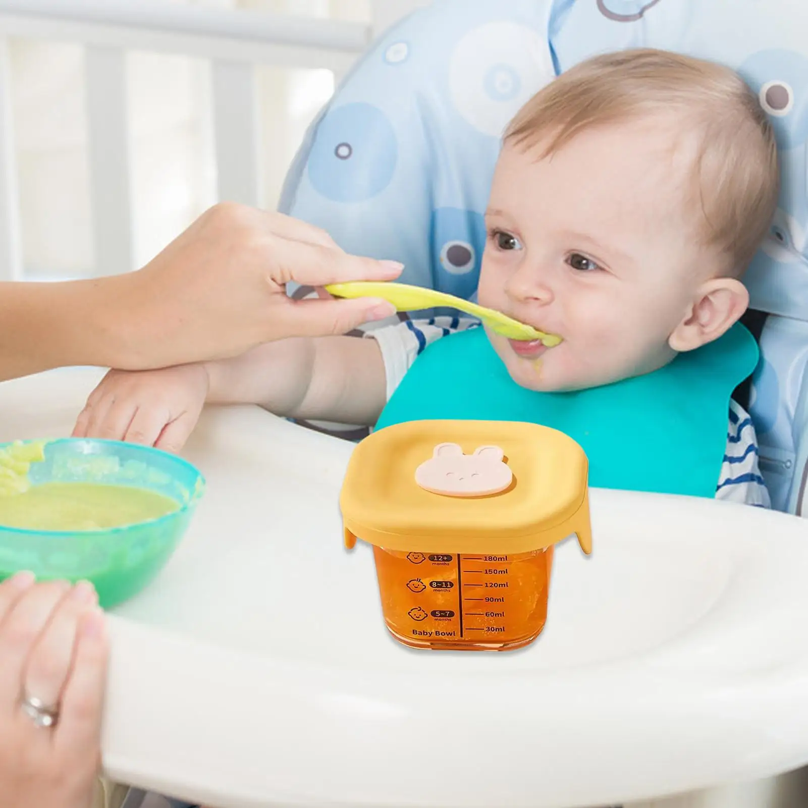 Baby Food Storage Containers Reusable Glass Jars for Freezer Microwave Kids Toddler Home Travel School Salad Fruit Puree Snack