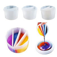 1PC Split Cup For Paint Pouring,Reusable Fluid Art Split Cup Silicone Split Pouring Cup With Dividers For Acrylic Paint Resin