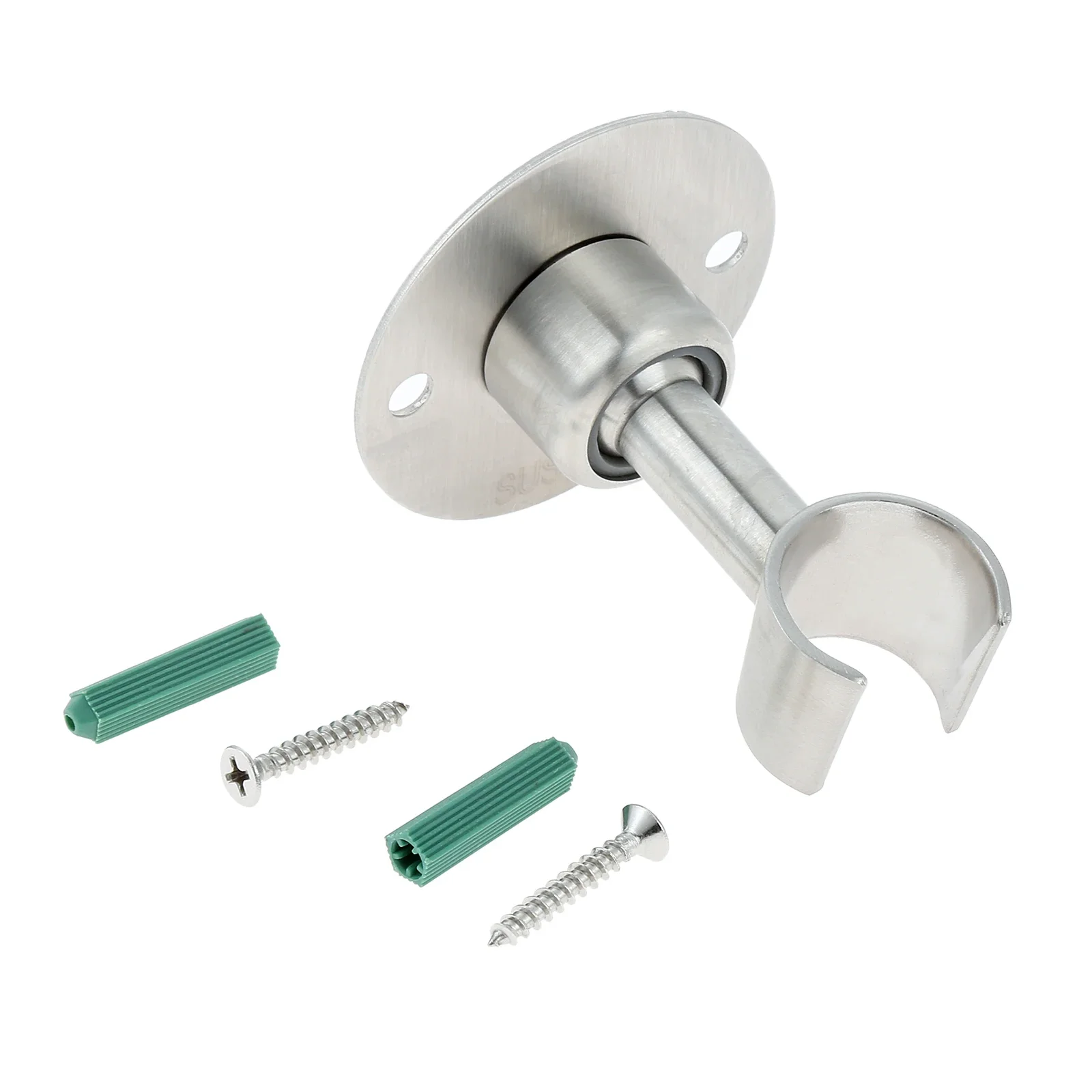 Pommeau de Douche en Acier Inoxydable 304, Argent, Jolie çon, Trous, Support de Pince Murale, Base de macro avec Vis, 1 Pièce