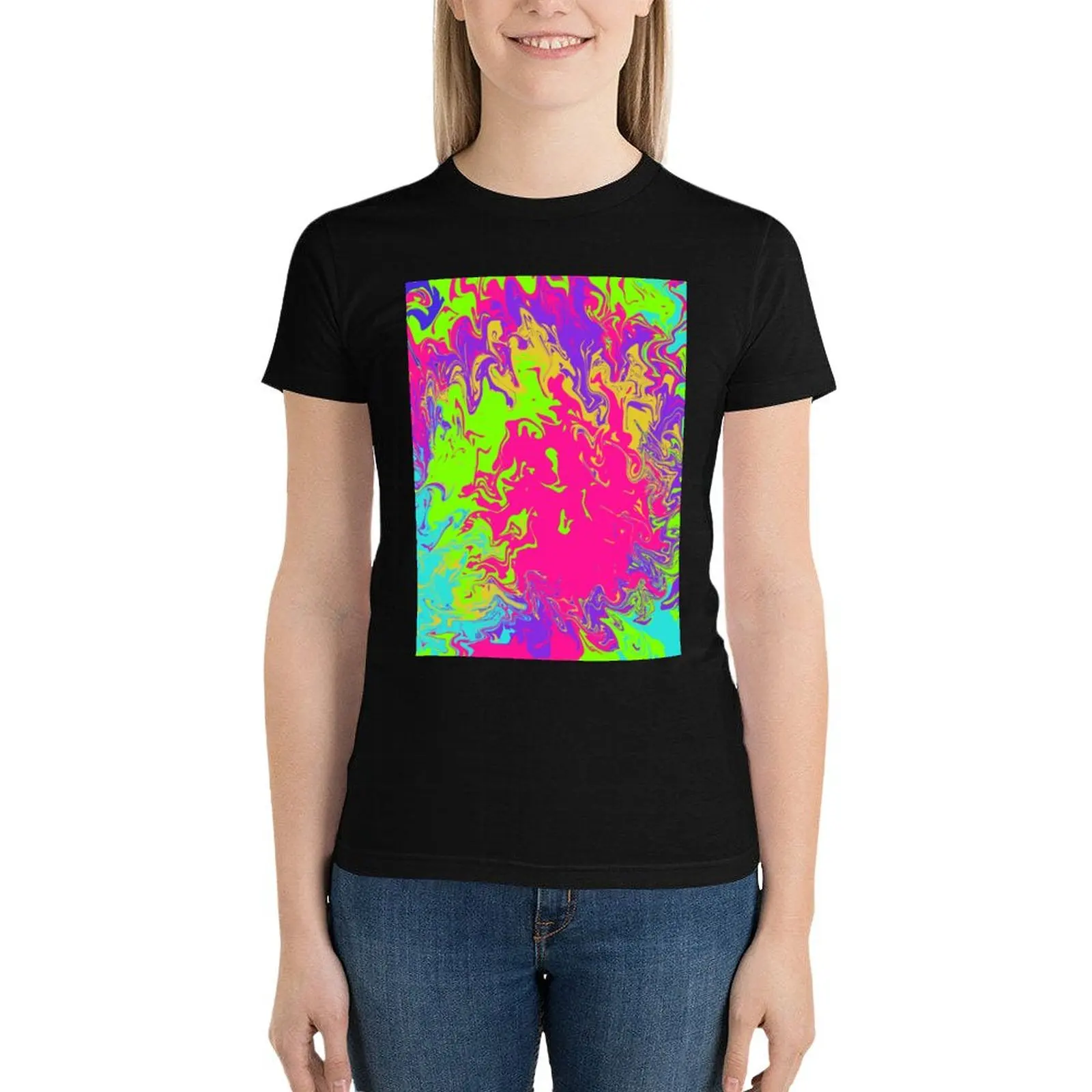 

Neon T-Shirt summer clothes hippie clothes tees plus size tops cropped t shirts for Women