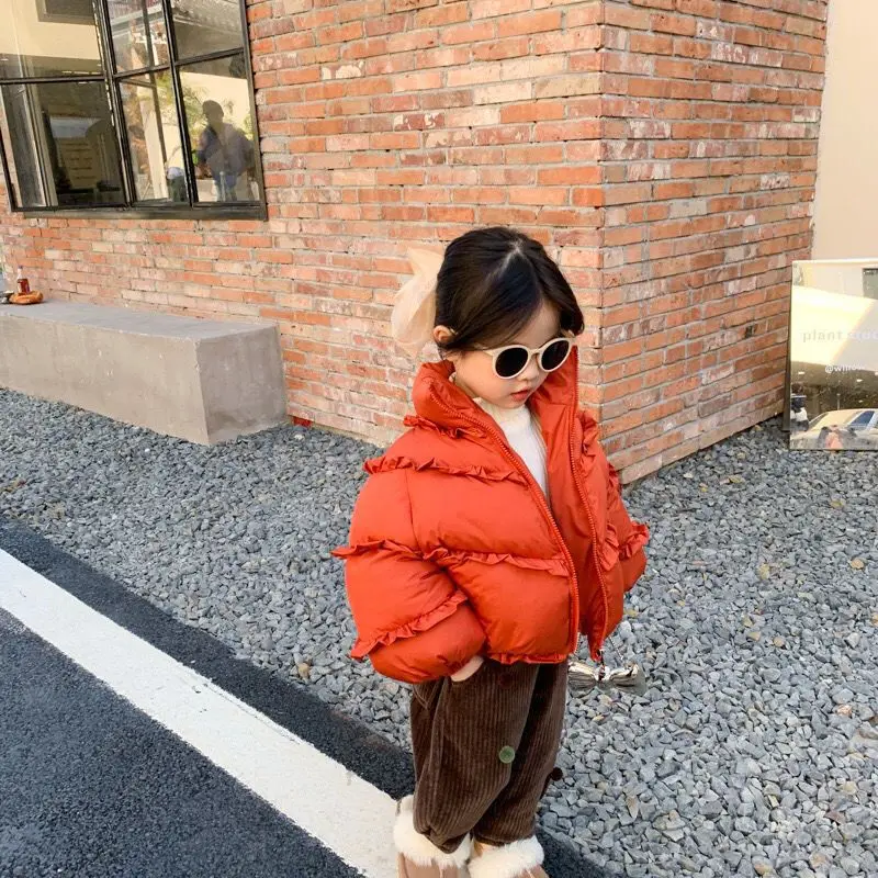 Kids Girls Thickened Cotton Jacket Winter Bread Jacket Clothes For Children From 2 To 8 Years Children\'s Winter Coat Coats Down