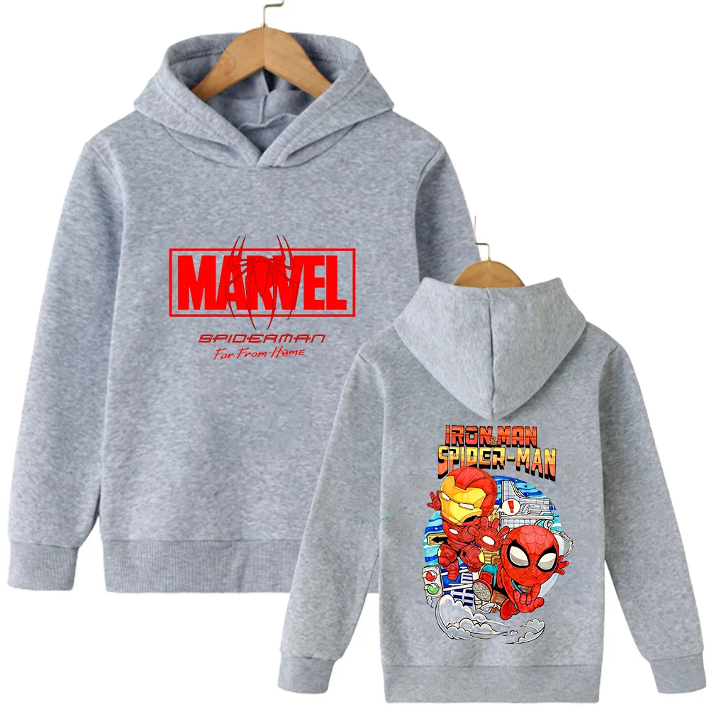 سترة بقلنسوة للرجال بتصميم إبداعي فريد من نوعه على الوجهين من Marvel Spider-Man بطباعة جرافيك لجميع المواسم القطنية للفصول الأربعة