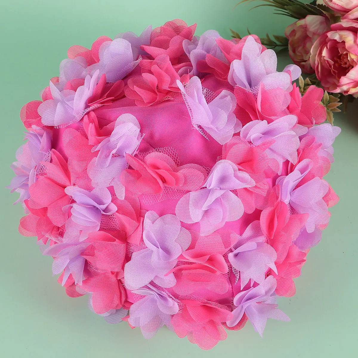 

1 шт. Премиальная комфортная легкая шапочка для плавания с 3D-дизайном и защитой ушей, аксессуар для плавания на пляже и в бассейне, для женщин и девочек, фиолетовая