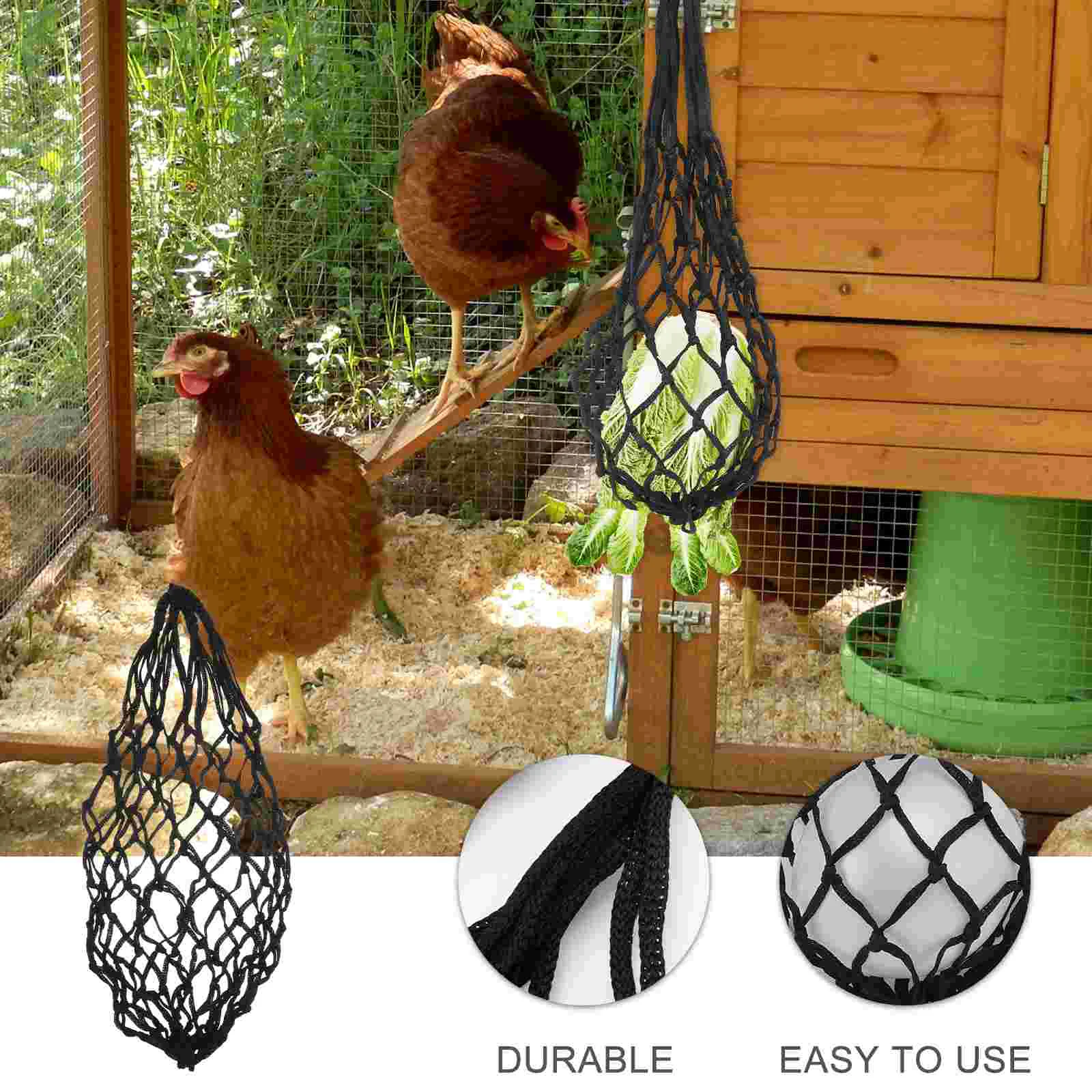 Vegetable Feeding Bag Hanging Feeder Mesh Livestock Food Miniature Trailer Nylon Poultry Travel Pet