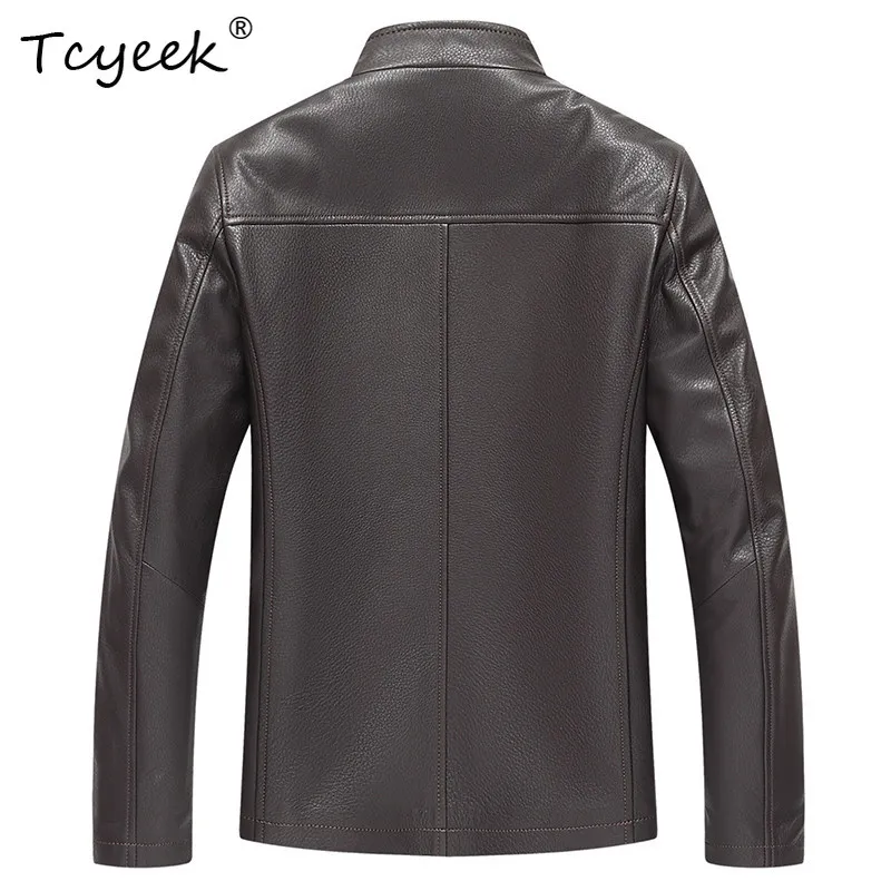Tcyeek Natural Deerskin Coats Man Business Casual Real Leather Jacket Men Stand Spring Autumn Clothes Trendy Size Customized