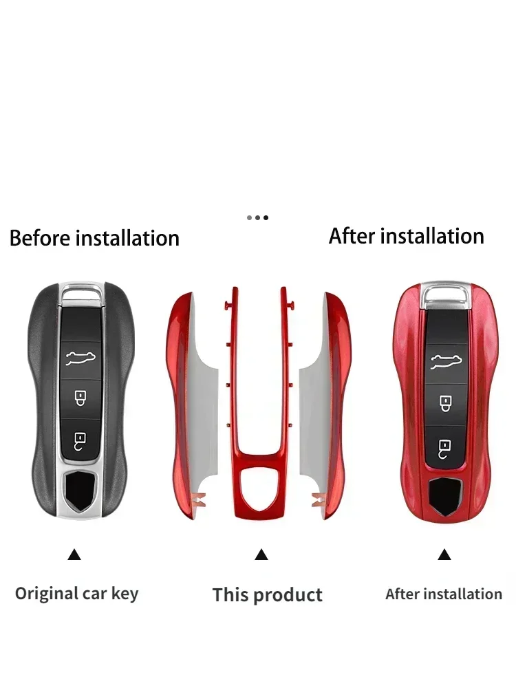 Remote smart car solid color ABS key cover For Porsche Panamera Macan 718 Taycan 911 Cayman Boxster 971 Car decorate Accessories