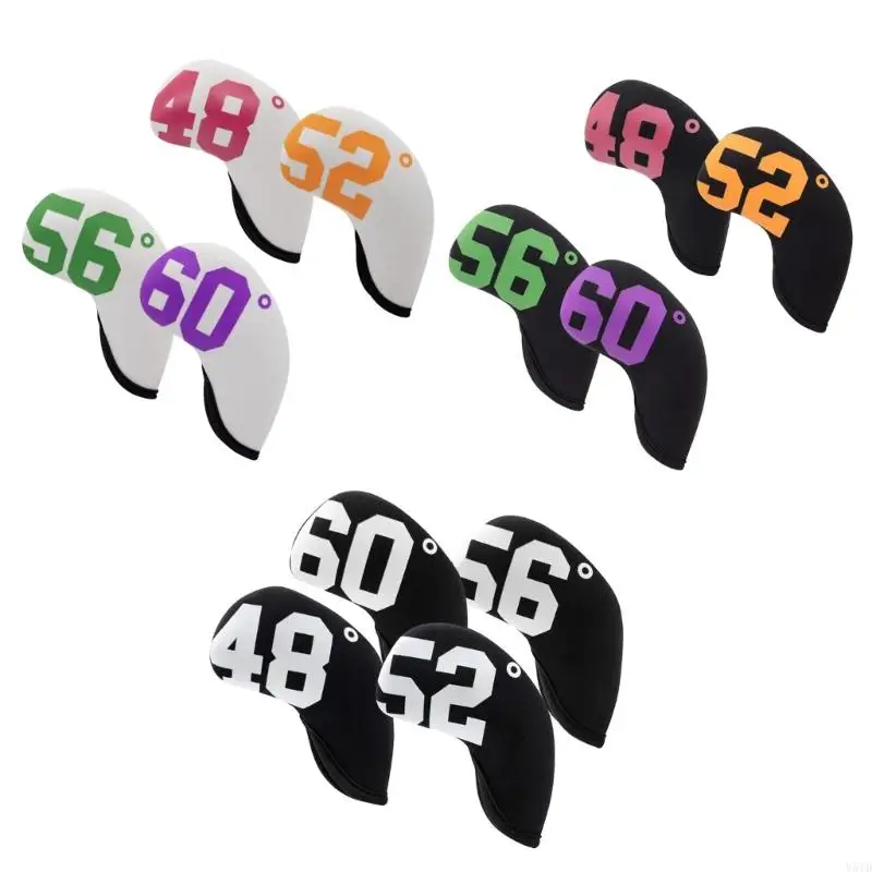 

Y51D 4Pcs Golf Head Headcovers Set, Neoprene Golf Iron Head Covers Golf Covers Set with Big Numbers for Golf Club Head