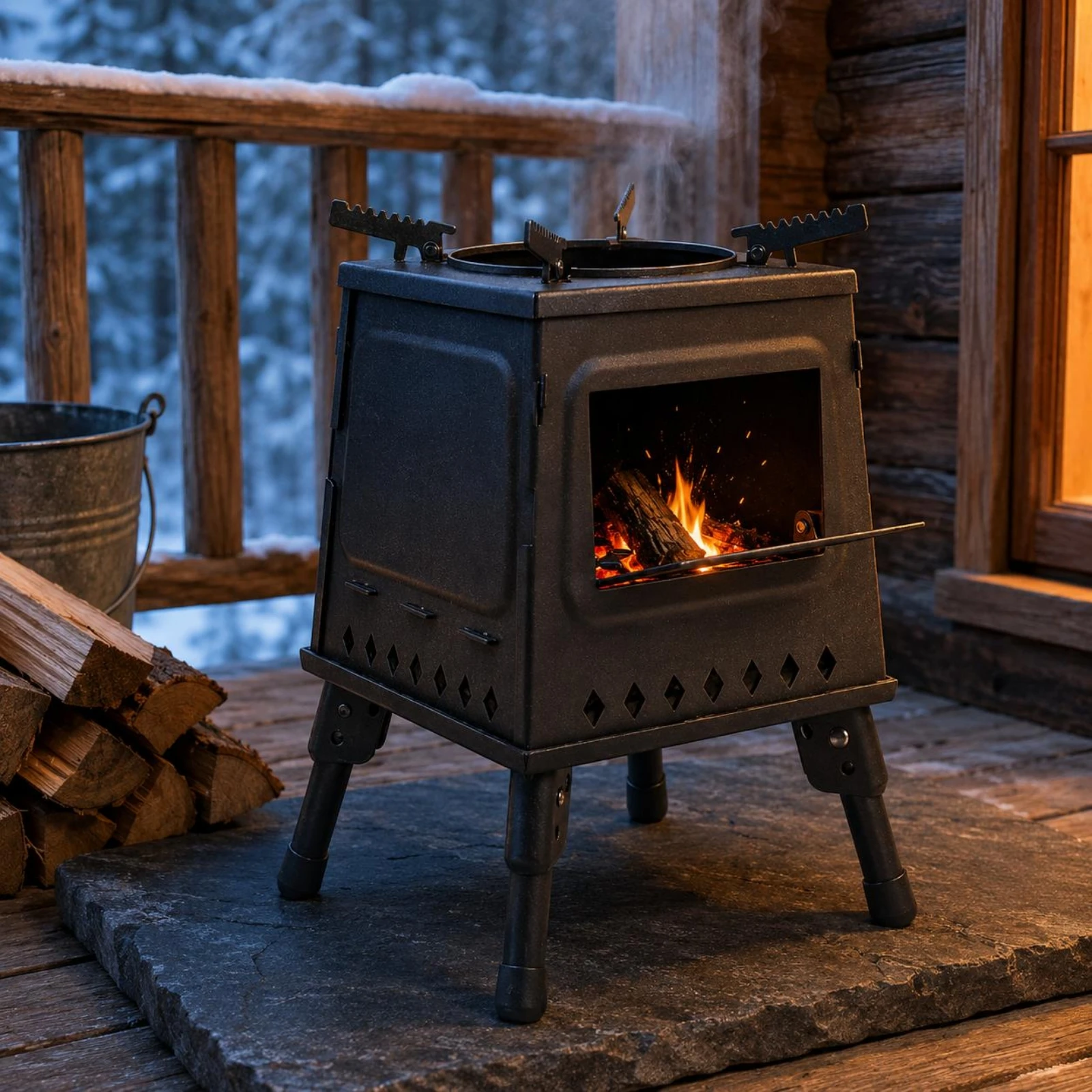 

Folding Wood Heater Foldable Square Wood Heater Outdoor Gear Serrated Pot Supports Cooking Cooking Support