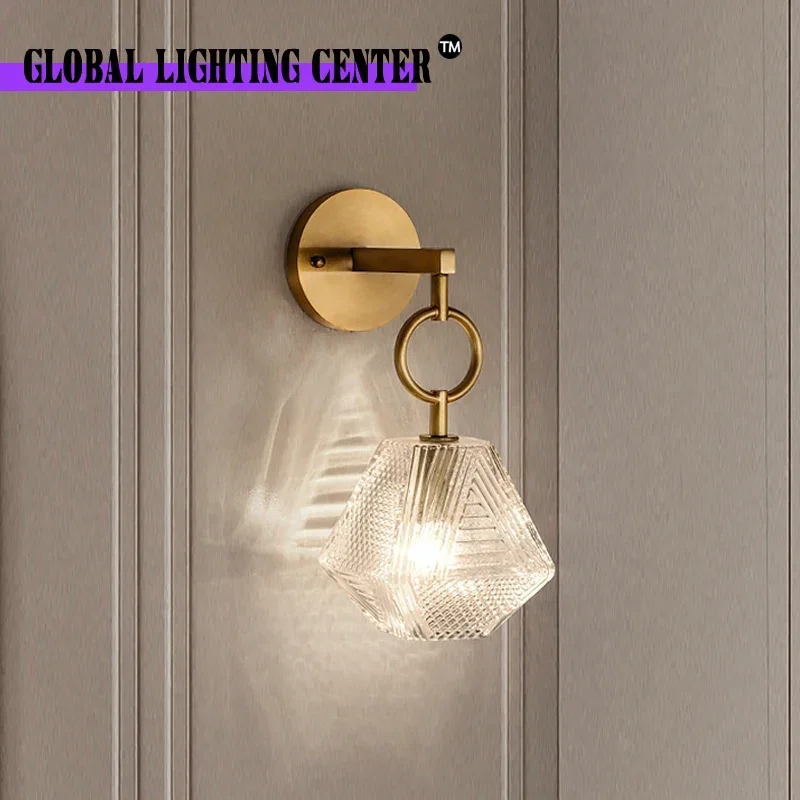 Imagem -03 - Nordic Glass Wall Lamp Beside Quarto Banheiro Espelho de Luz Estilo Americano Led Wall Sconces Vintage Edison Iluminação Luminária