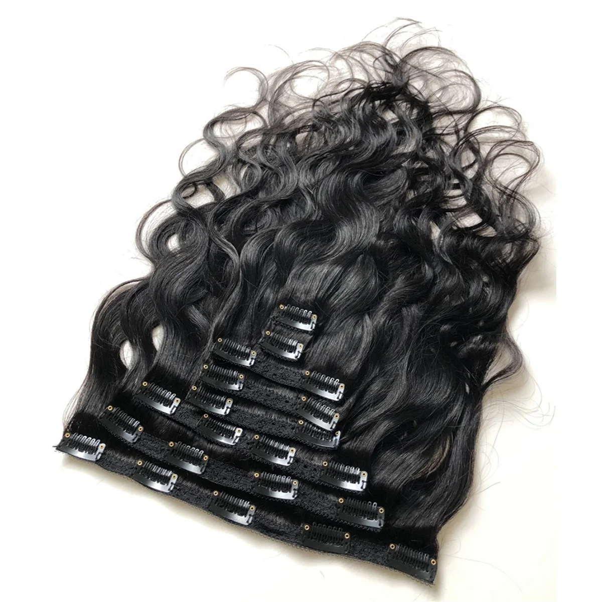 Water Wave Clips in Hair Extensions Hair Natural Color Hair Wig Clip 10Inch