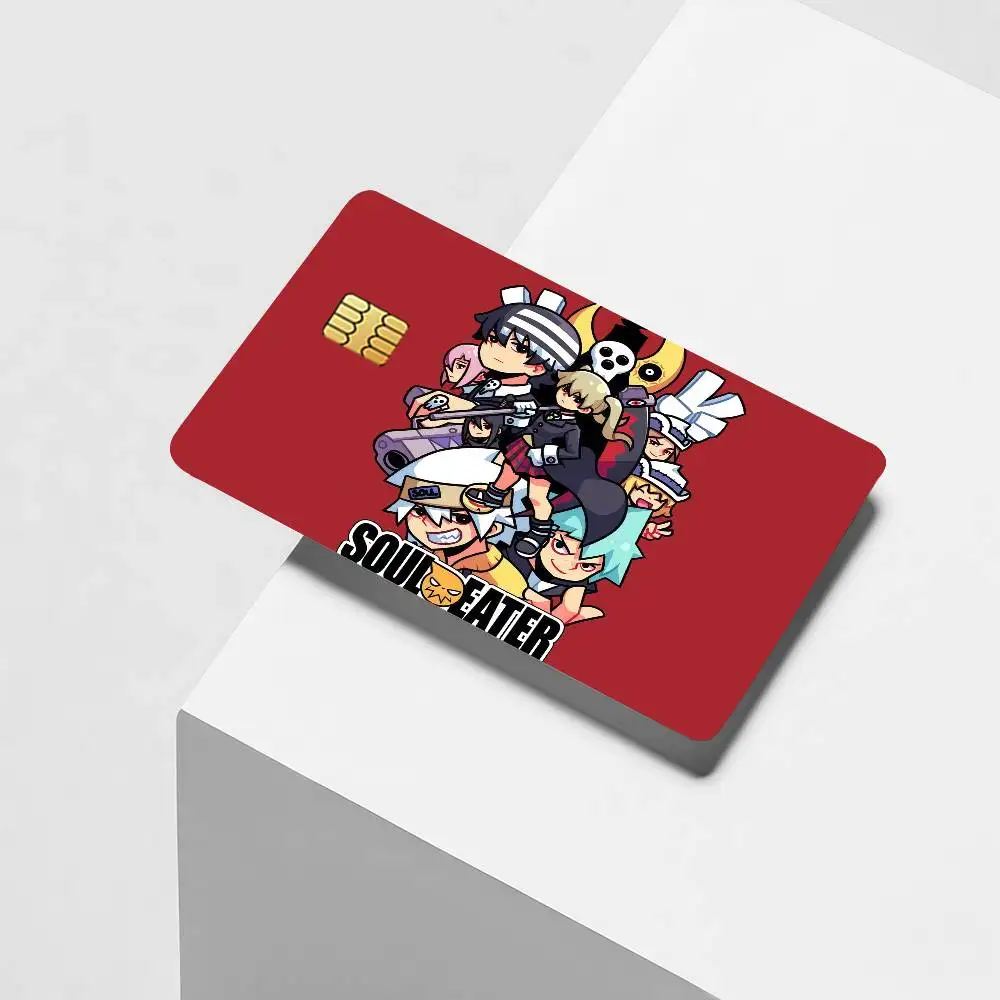 Anime S-soul E-eater adventure Credit Card Decorative Card Stickers Suitable For Bank Cards Metro Transit Anti-scratch Gift 4PCS