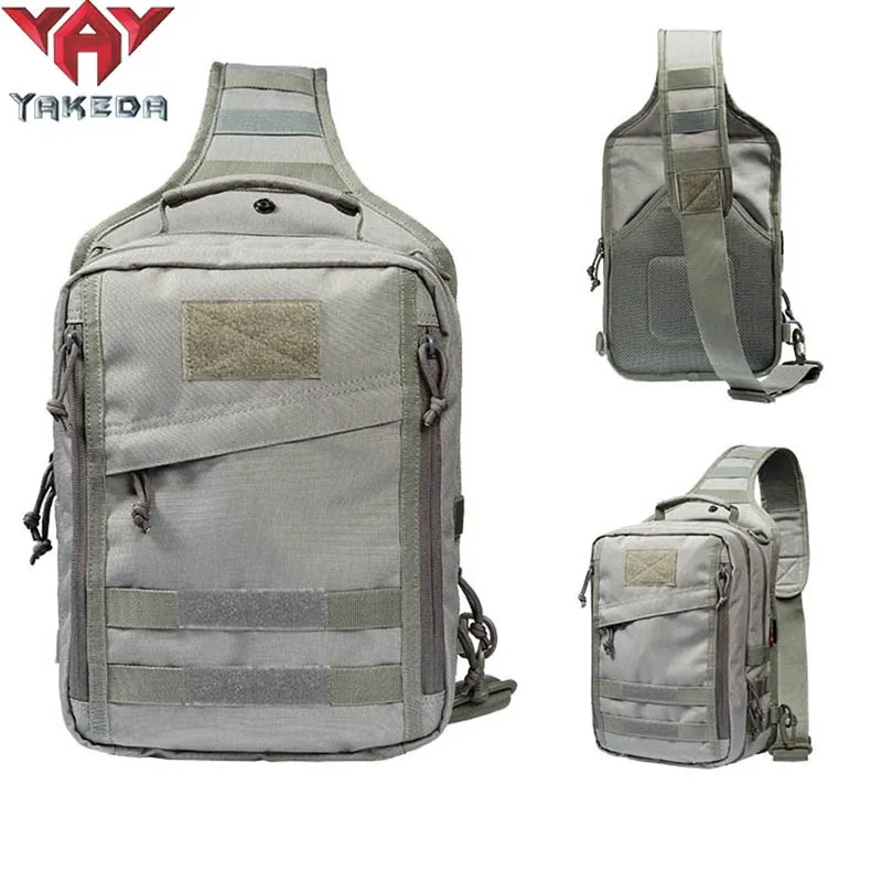 

YAKEDA Мужская нагрудная сумка, уличная камуфляжная сумка для пешего туризма, путешествий, поездок на работу, многофункциональная сумка на плечо, 1000D, тактический кошелек для телефона