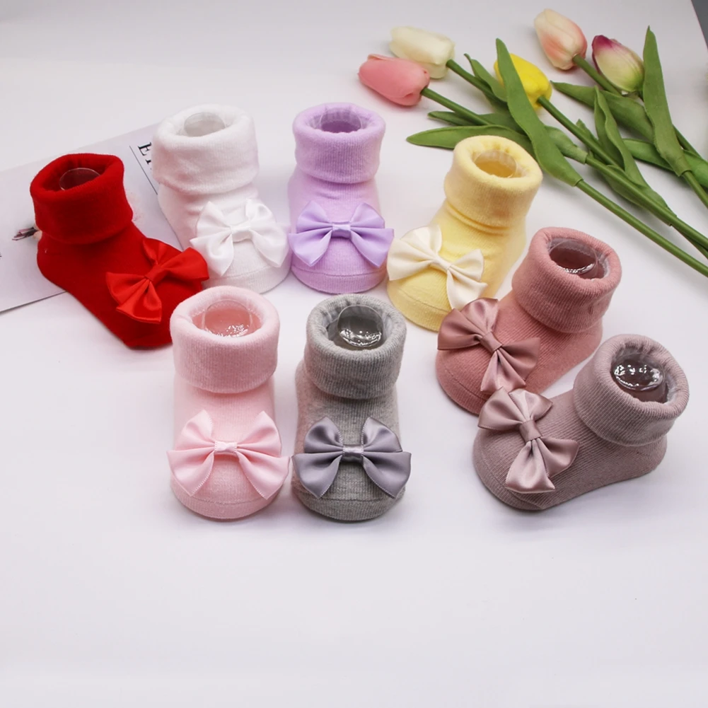 Fashion Baby Girls Headband + Socks Set 0-12 Months Cute Toddler Princess Socks Autumn Infants Bowknot Socks Elastic Hair Bands