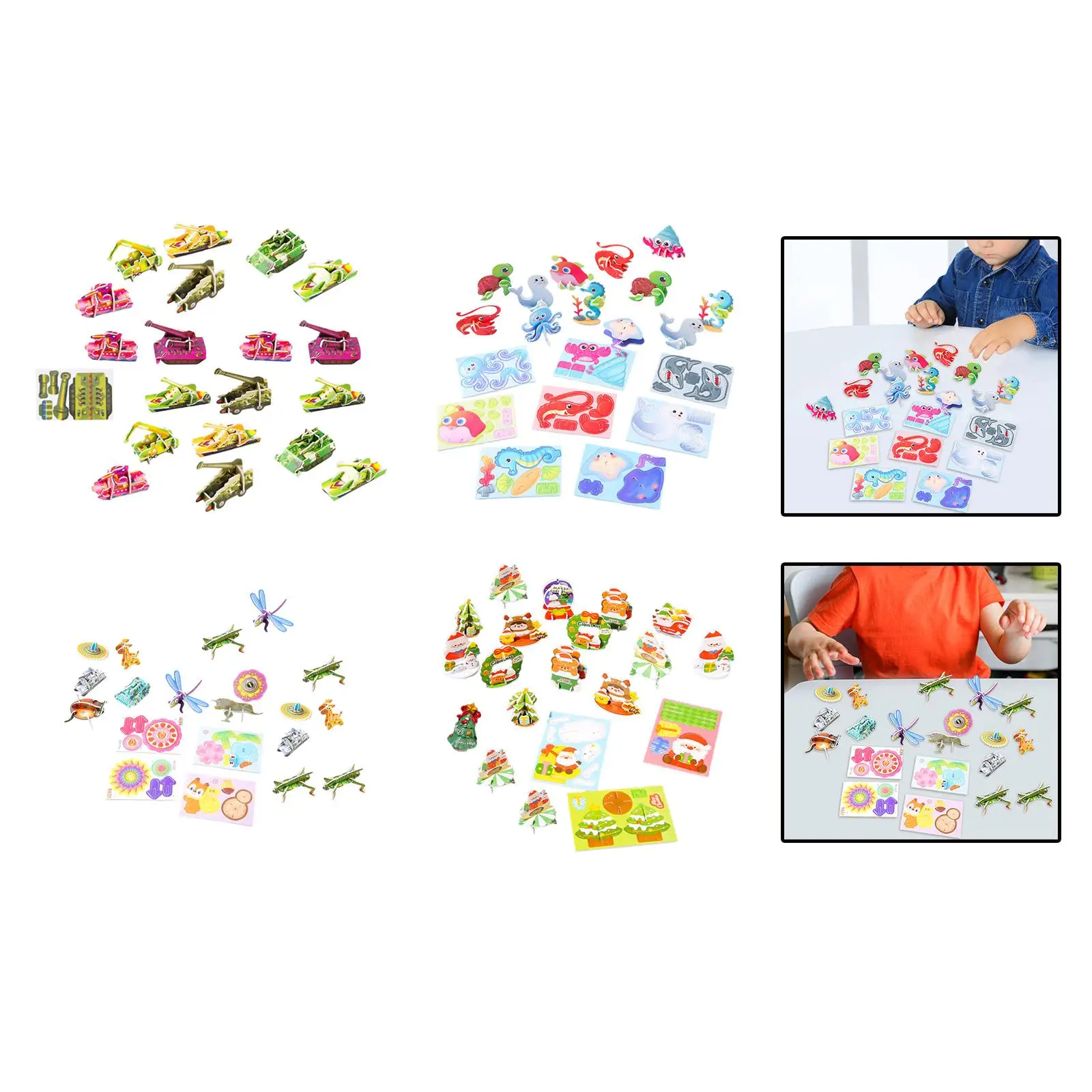 Hands Craft DIY 3D Puzzle Pack 2 Colorful s Puzzle for Preschool Kids