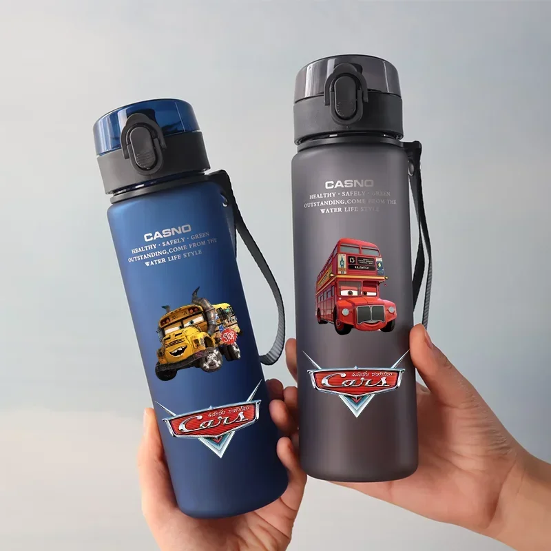 560ML Cars Cartoon Large Capacity Plastic Water Bottle Portable Leak Proof Water Cup Student Outdoor Sports Travel Water Bottle
