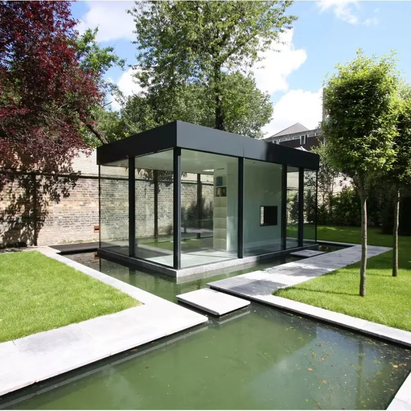 Lean-to Glass Sunroom Aluminum Conservatory Winter Garden Tempered Glass Waterproof for Backyard Patio Use Work Site