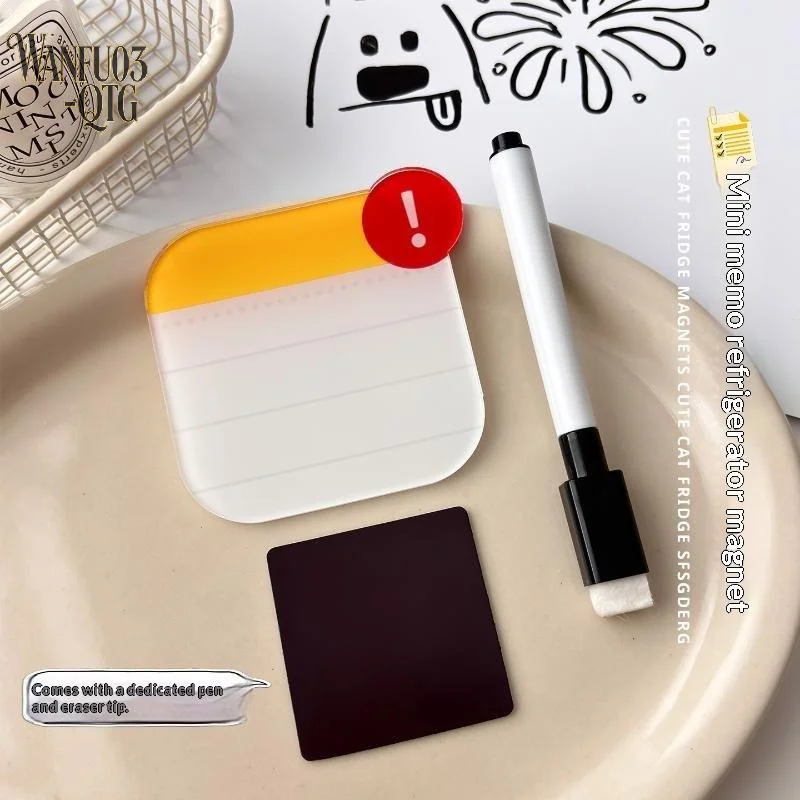 Hot Sale Creative Exclamation Mark Up Refrigerator Message Magnet Reusable Acrylic Memo Board Kitchen Home Decor Fridge Magnet