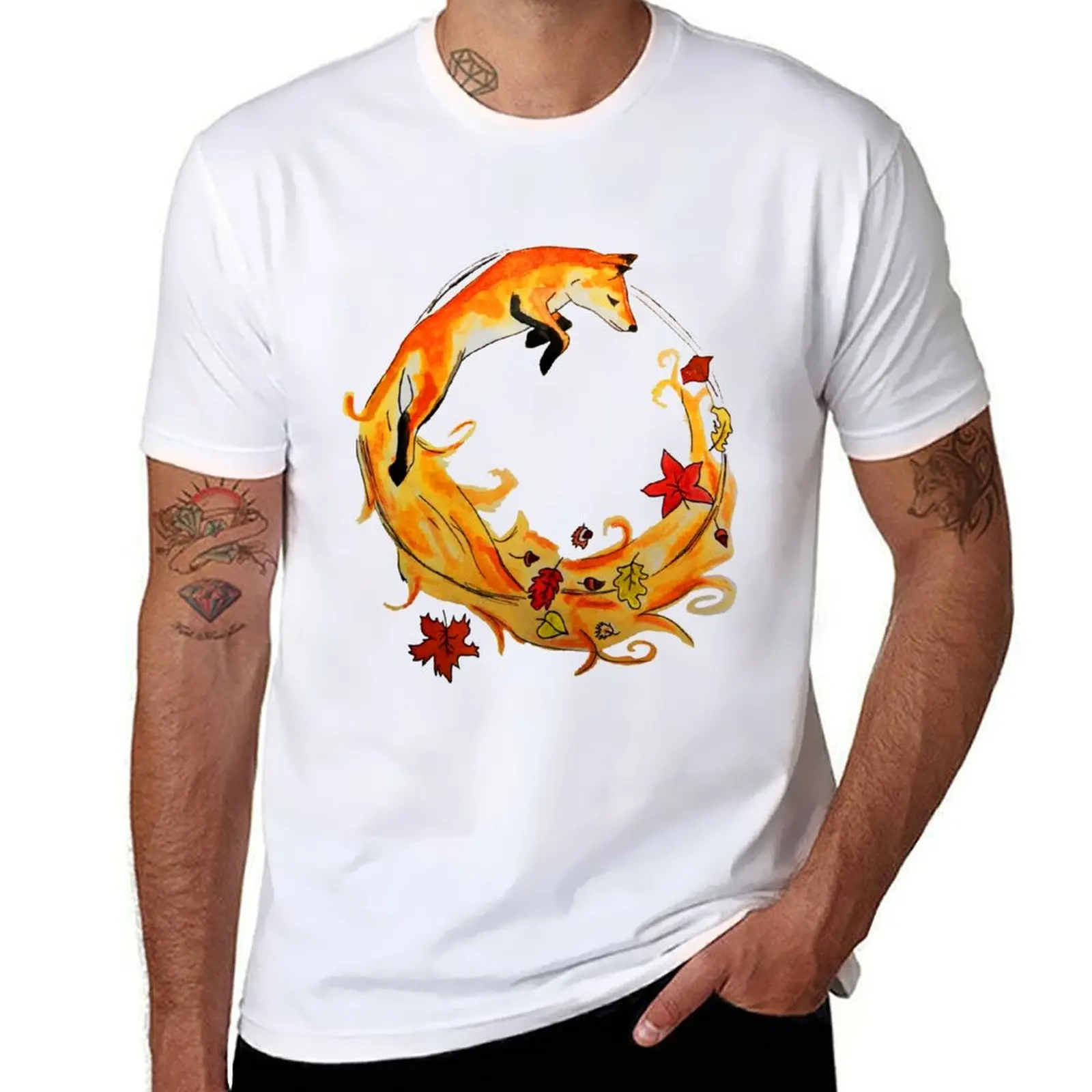 

Circle of fox T-Shirt cotton t shirt man printed t shirts for man