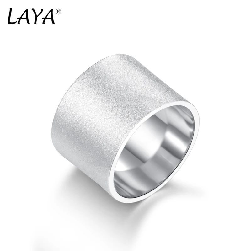 LAYA 925 Sterling Silver Ring Guangjin Design Monochrome Simplicity Round Finger Minimalist Ring Fine Jewelry for Lady Men