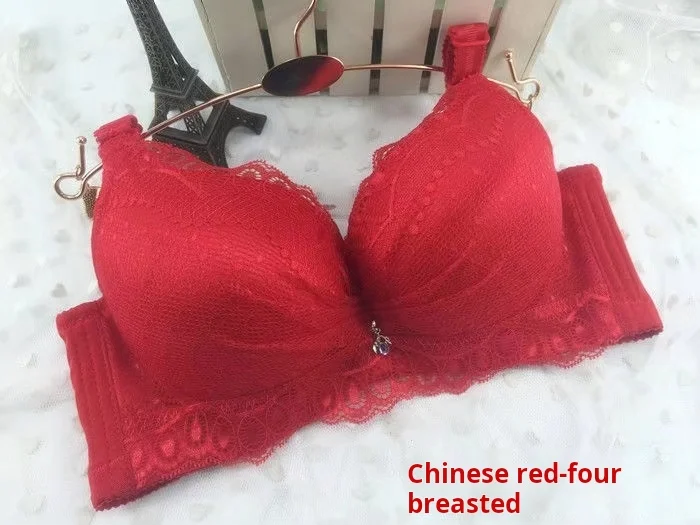 Thickened and extra thick 6CM specialized gathering bra without steel ring, extra thick bra with extra breasts, sexy lingerie