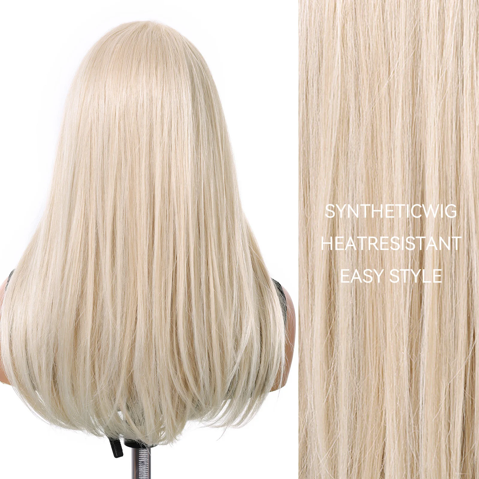 20in مستقيم الأبيض الاصطناعية الدانتيل الباروكات للنساء طويل أبيض 13*6 الدانتيل الباروكات الأمامية شعري طبيعي جزء مجاني يمكن كرة لولبية #4