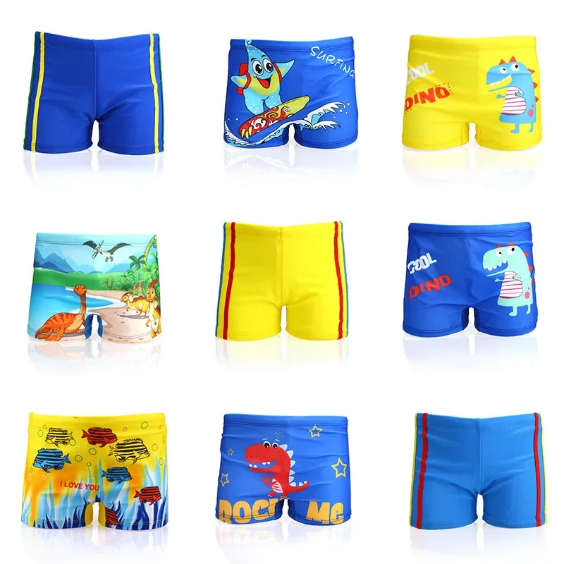 Baby Boy Swimming Trunks dinosaur fish Print Cartoon Bathing Suit Children Swim Shorts Kids Toddler Beach Swimwear Pool Shorts