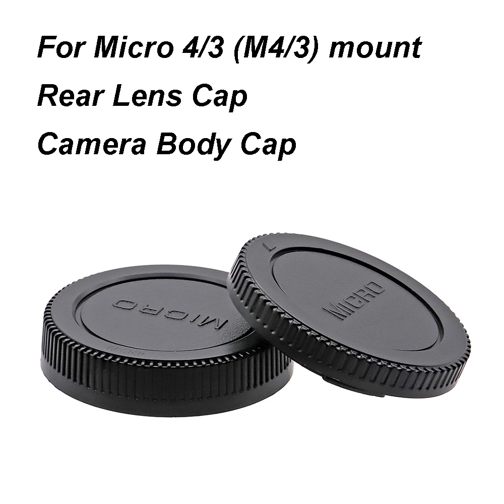 For M4/3 Micro 4/3 MFT mount Lens Rear Cap or Camera Body Cap or Cap Set Plastic Black Lens Cover Lid for G9 GH5 GX9 EM10 EPL10