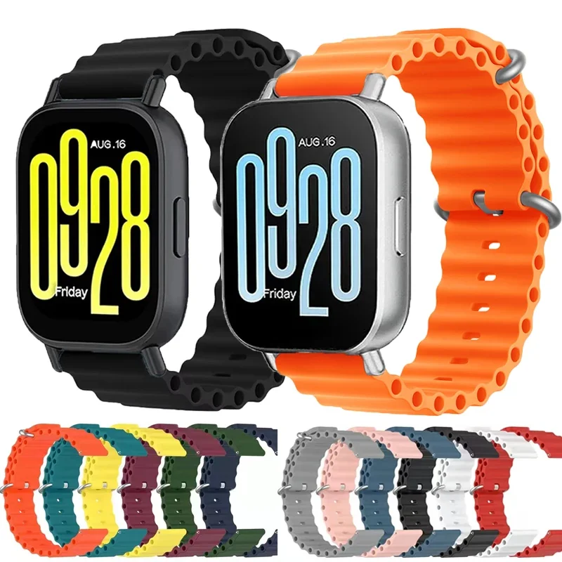 ocean Silicone Sport Strap for Redmi Watch 5 Active Replacement Waterproof Bracelet for Redmi Watch 5 Lite 22mm Band Accessories