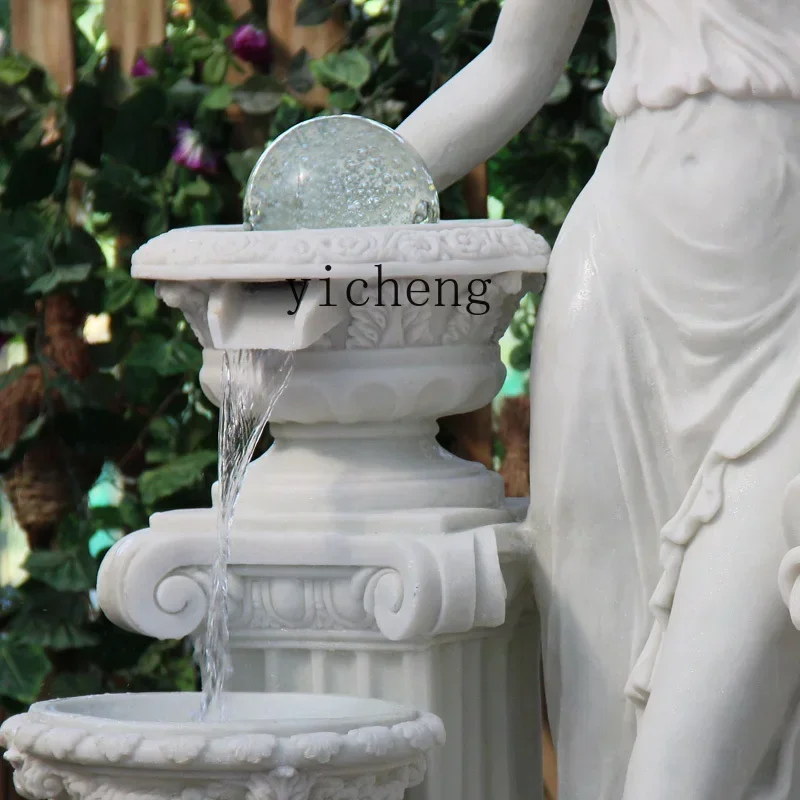 

ZYA Water Flow Fountain Courtyard Garden Clubhouse Fish Pond Feng Shui Ball Home Decoration Hotel Ornament home accessories