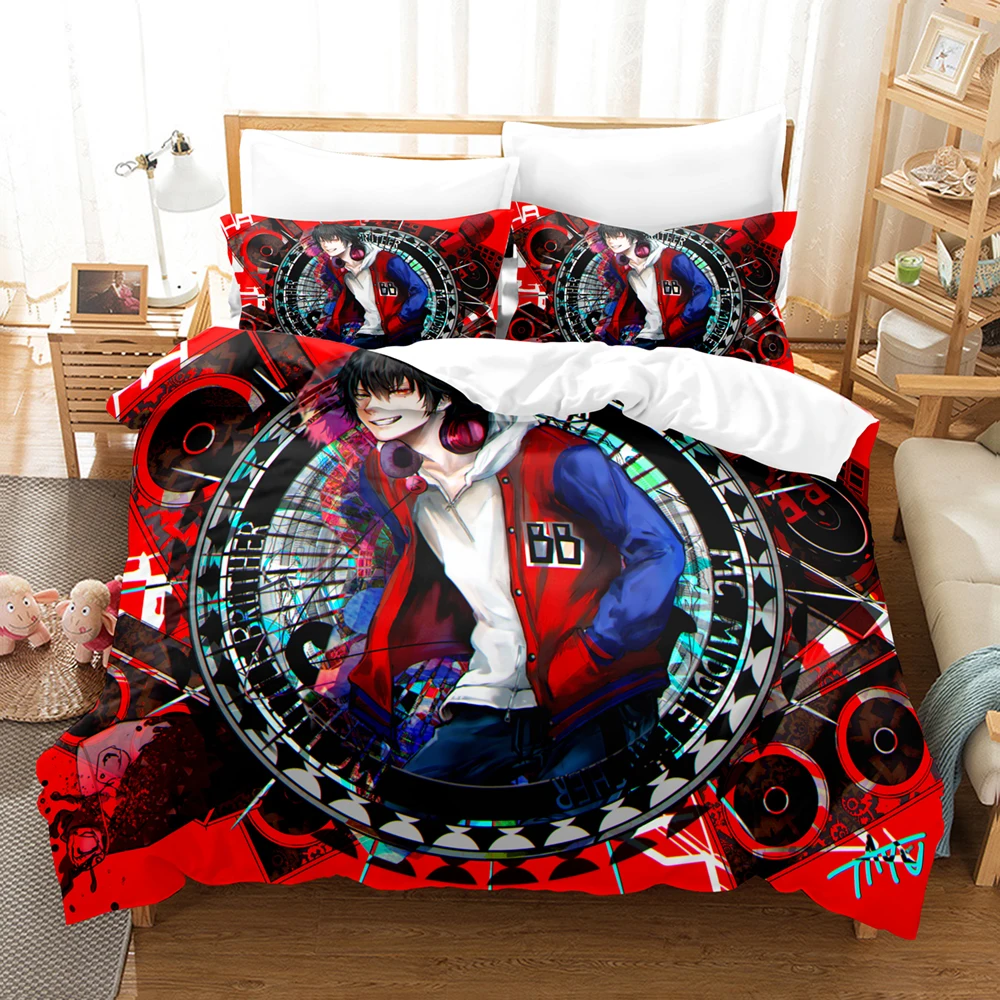 

3D Printed Hypnosis Mic Division Rap Battle Bedding Set Boys Girls Twin Queen Size Duvet Cover Pillowcase Bed Kids Adult