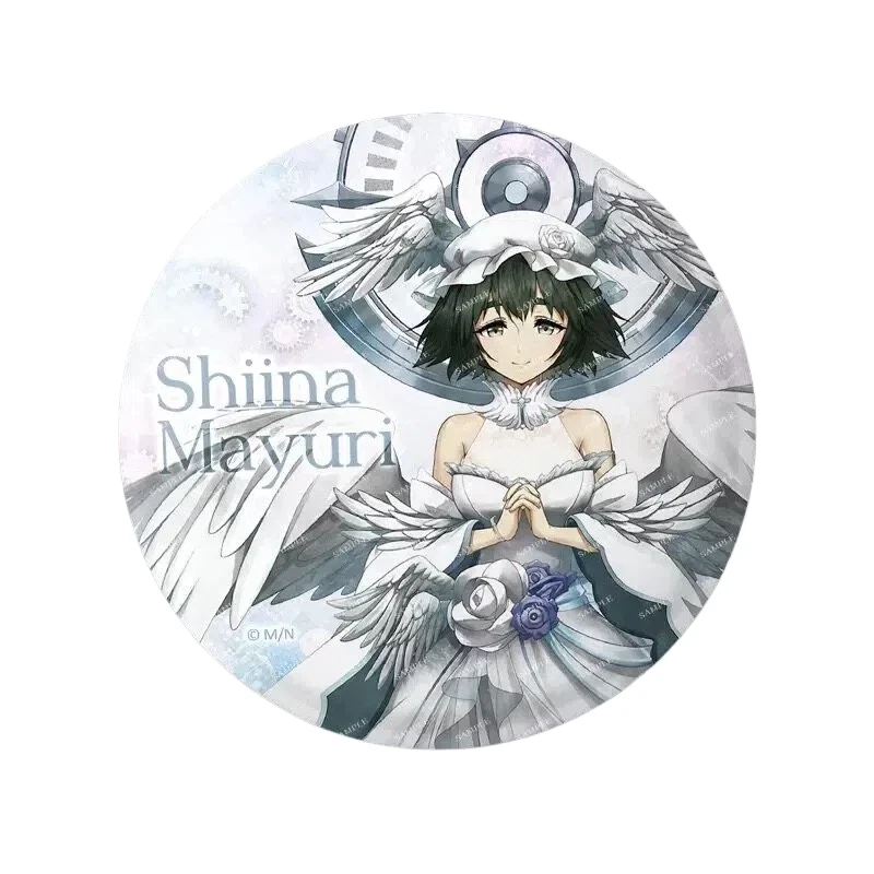 Steins;Gate Figure Makise Kurisu Metal Badge Shiina Mayuri Anime Pin Amane Suzuha Backpack Ornament Keyring Fans Collection Gift
